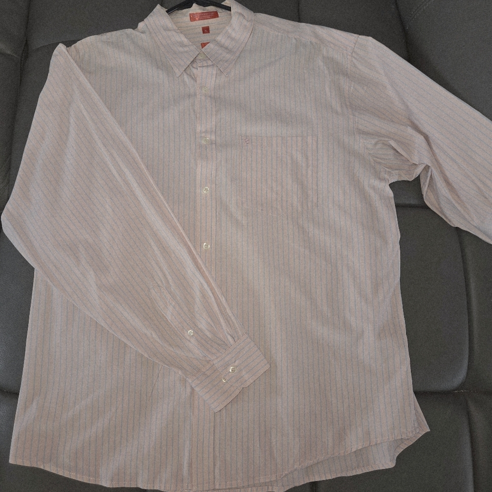 Izod pink and blue striped dress shirt